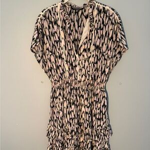 Scotch & Soda Black and Pink Midi Dress